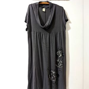 Espresso Gray Floral Sweater Dress Size 3X